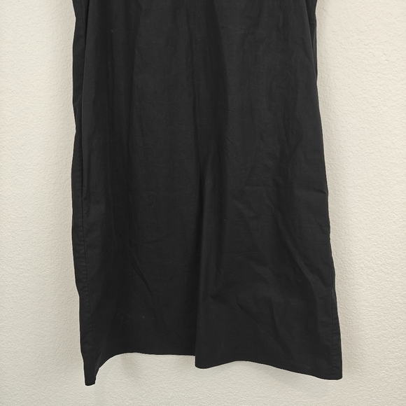 Theory Nallane Light Poplin Sleeveless Black Cotton V-neck Mini Dress Size 6 - Picture 7 of 16